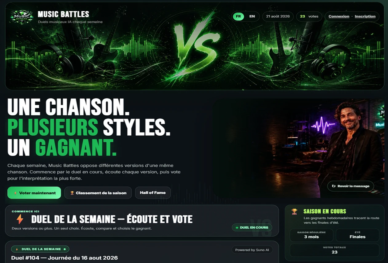 MusicBattles — interface
